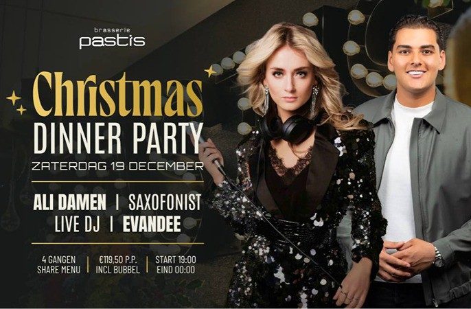 Christmas Dinner Party bij Brasserie Pastis op zaterdag 19 december